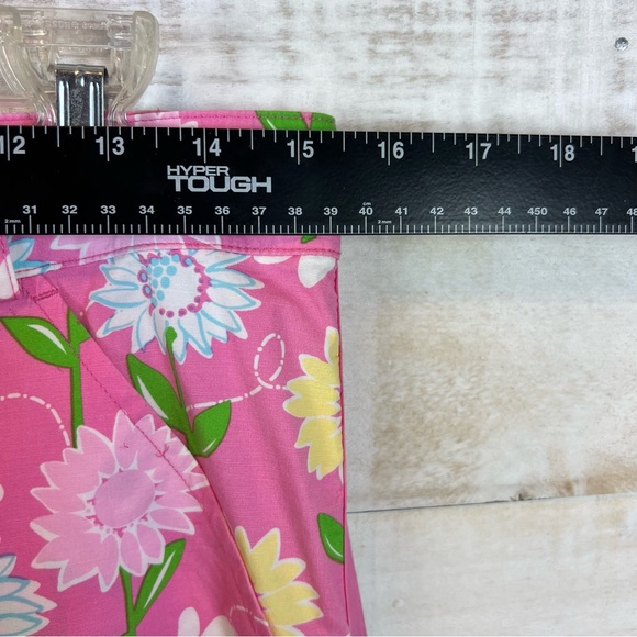Lilly Pulitzer Floral Capri Pants Size 4 Pockets Pink Dragonfly - Picture 10 of 12